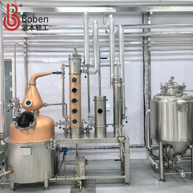 200L Copper Column Still Pot Alcohol Turnkey Distillery Whisky Production Line